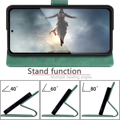 Miniatura 6 de SUANPOT Funda tipo cartera para Samsung Galaxy S21 FE con bloqueo RFID, soporte para tarjetas de crédito, de piel sintética, con tapa para teléfono