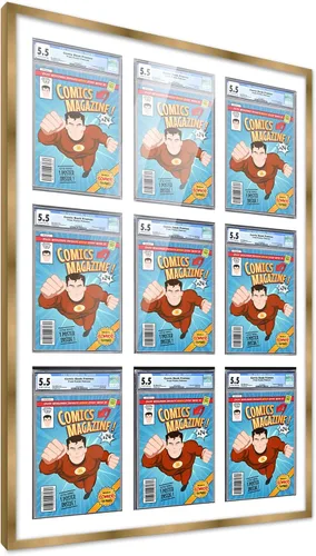 Miniatura 17 de Marco de cómic con paspartú para 8 CGC, CBCS o PGX Graded Comics - Marco de cómic blanco para cómics de 8.125 x 13 pulgadas Marco blanco