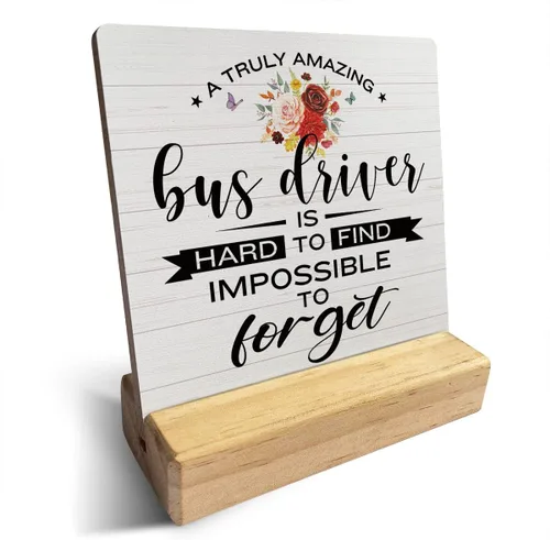 Cartel de madera con texto en inglés "Country a Truly Amazing Bus Driver is Hard to Find Bus Driver is Hard to Encontrar", decoración rústica