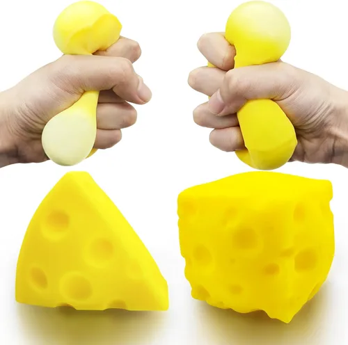ZTATU Juguetes sensoriales para ansiedad de queso, para adultos (2 unidades), juguetes sensoriales para aliviar el estrés, regalos de fiesta,