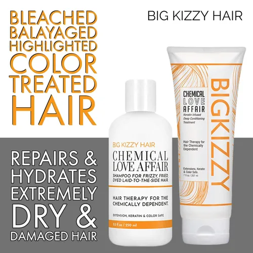 Miniatura 2 de Big Kizzy Acondicionador y tratamiento de reparación de daños con queratina - Reparación química del cabello Love Affair para cabello seco, dañado