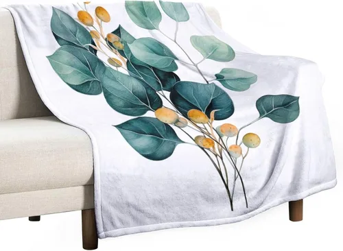 Miniatura 56 de Manta de vellón con estampado botánico de flores de terracota y primavera, manta de franela para el hogar, cama, sofá para niños y adultos, 70 x 80