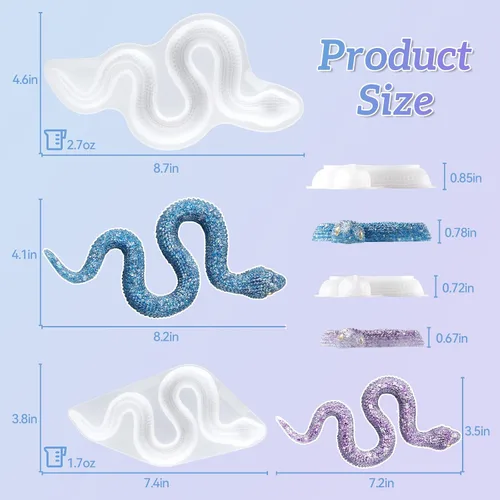 Miniatura 4 de LET'S RESIN Moldes de resina de silicona, 2 moldes de resina epoxi de animales con formas realistas de rana y lagarto, moldes de silicona realistas