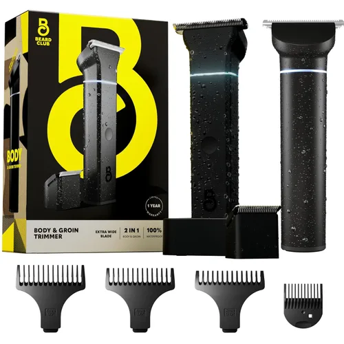 The Beard Club Manscape - Recortadora de pelo corporal para hombres, recortadora de pelo púbico para hombres y recortadora de pelotas, afeitadora