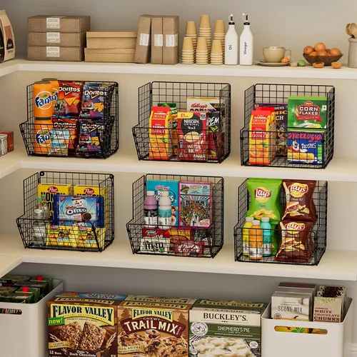 Miniatura 7 de Sonyabecca Cesta de Almacenamiento de Juguetes para Exteriores, Organizador de Cocina de Juego con 5 Ganchos en S, Carrito de Almacenamiento Rodante