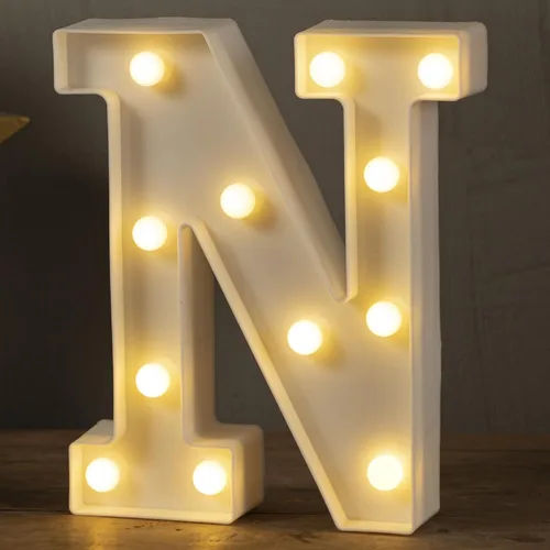 Miniatura 24 de HXWEIYE Letras iluminadas con luces LED, letreros luminosos de marquesina, 26 letras del alfabeto y 10 números para fiestas de cumpleaños, bares