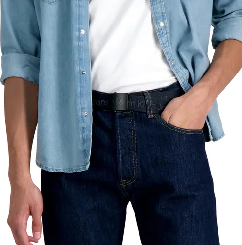 Miniatura 5 de Calvin Klein de los hombres ajustable Firma algodón belt-white