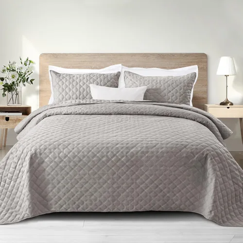 Exclusivo Mezcla Juego de Edredón Suave Tamaño Twin, 2 Piezas Edredones Ligeros Gris Claro Colchas Cubrecamas Juego de Ropa de Cama para Todas las