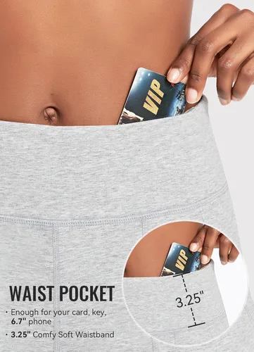 Miniatura 3 de BALEAF - Bermudas de correr para mujer, shorts largos deportivos de cintura alta con bolsillos