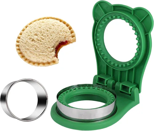 Cortador y sellador de sándwich, para hacer sándwiches sin corteza para niños, fácil para fiambrera escolar y caja de Bento, verde