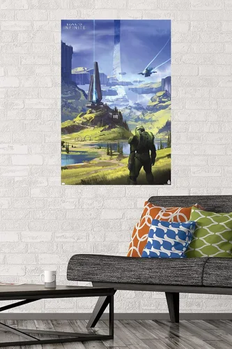 Miniatura 2 de Halo Infinite - Póster de pared Master Chief Valley, 34 pulgadas de largo x 22.4 pulgadas de ancho, versión sin marco