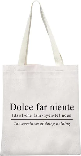 Miniatura 8 de GJTIM Bolsa con cremallera de viaje con temática italiana, cita italiana Sweet Doing Nothing, Dolce Far Niente, regalo para amantes de Italia, Bolso
