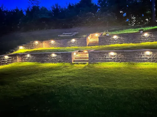Miniatura 8 de GKOLED Luz Hardscape, luces de pared de pavimentadora, iluminación de paso de 6.8 pulgadas, chips LED integrados de 4 W 2700 K, carcasa de aluminio