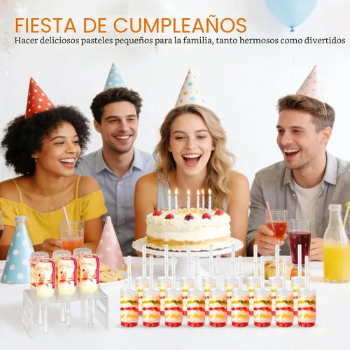 Miniatura 4 de Paquete de 24 recipientes para tartas con tapas, multiusos, recipientes de plástico reutilizables para tartas, para cupcakes, confeti, helados