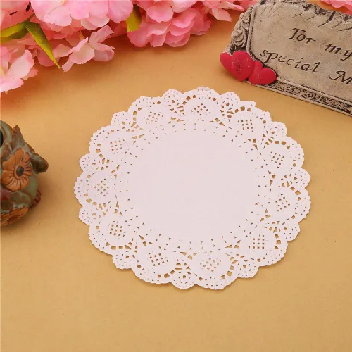 Miniatura 7 de DECORA Tapones redondos de encaje de papel blanco de 12.5 pulgadas para decoraciones de mesa de boda, 100 unidades AM042