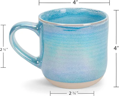 Miniatura 2 de Elanze Designs Taza de café de cerámica con esmalte reactivo brillante de gran tamaño, 500 ml, para uso diario en la cocina, de cerámica de grado