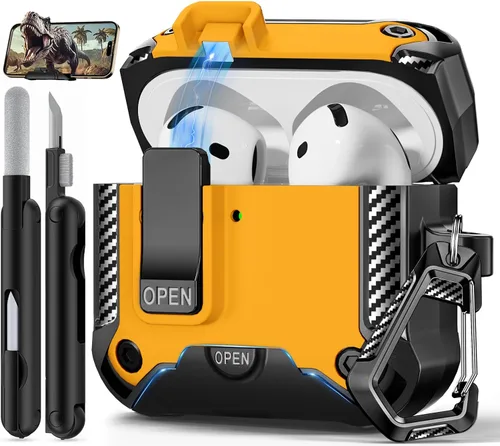 Miniatura 57 de Funda para AirPods Pro de 2 generación con soporte para teléfono, diseño de interruptor automático de protección completa contra caídas con kit