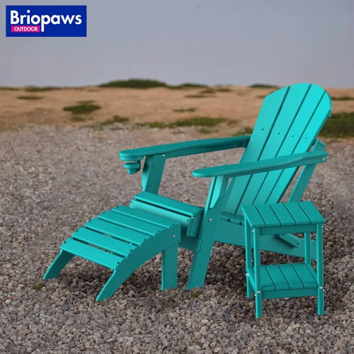 Miniatura 5 de BRIOPAWS Adirondack otomana Plegable Plástico HDPE Reposapiés para exteriores Todo tipo de clima Reposapiés de patio para silla Adirondack