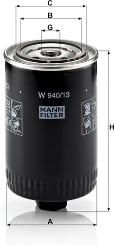 Miniatura 2 de Mann Filter W940/13 - Filtro de aceite giratorio