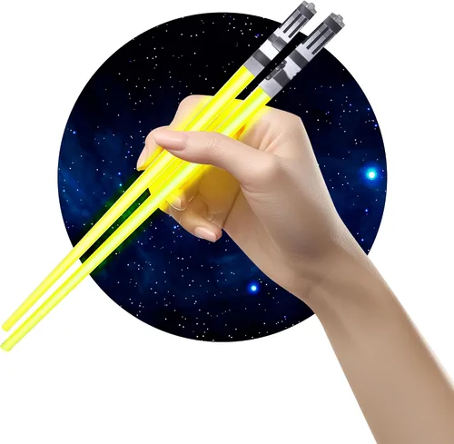 Miniatura 15 de Palillos de sable de luz con luz LED - Sables de luz brillantes de Star Wars, palillos reutilizables para sushi, juego de palillos con luz LED de 1