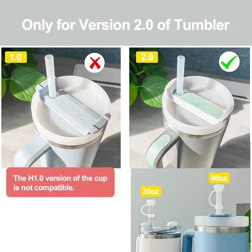 Miniatura 2 de HOMDSG Juego de tapones antiderrames para Stanley Cup 2.0 de 40 onzas y 30 onzas, accesorios que incluyen tapa de pajilla, tapón de fijación