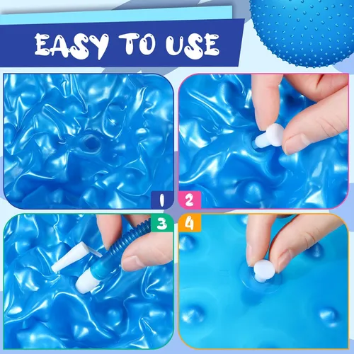Miniatura 4 de Pelota de masaje sensorial grande con picos táctiles, bolas inflables grandes de 22 pulgadas con bomba de aire para niñas y niños, al aire libre
