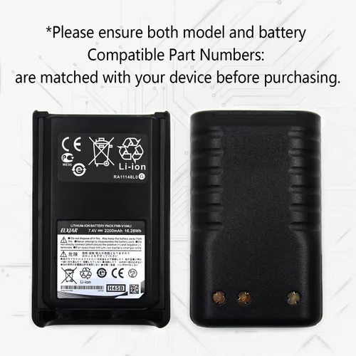 Miniatura 4 de Reemplazo de batería de iones de litio de 7.4V 2200mAh FNB-V104LI para radios bidireccionales Yaesu Vertex VX-231 VX-228 VX-230 VX-231 VX-234