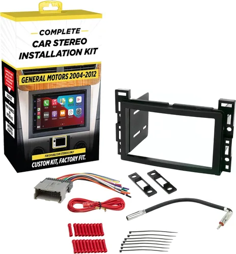 Scosche ICGM11BN Kit completo de instalación básica doble DIN para vehículos Chevrolet y Pontiac 2004-09 seleccionados no amplificados - Kit de