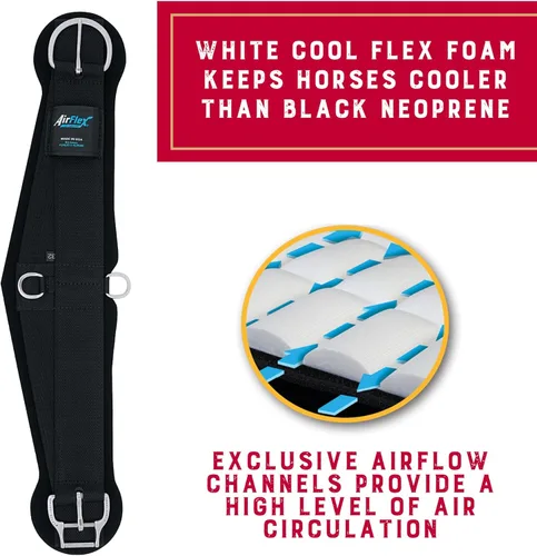Miniatura 3 de Weaver Equine Airflex Roper Horse Cinch, Anti-Slip Nylon Webbing Saddle Cinch Girth with Smart Roller Buckle, Western Horse Riding Supplies, Black