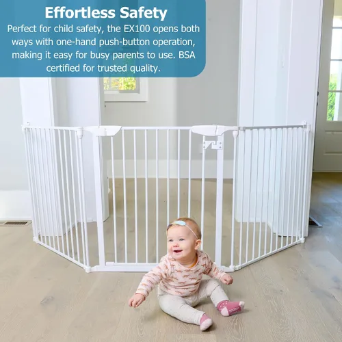 Miniatura 3 de Cardinal Gates EX100 XpandaGate - Puerta extensible para bebé, puerta extra ancha para perros, puerta de seguridad ajustable para niños y mascotas