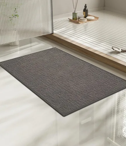 Miniatura 67 de Chakme Juego de 2 alfombras de baño ultrafinas, absorbentes, antideslizantes, lavables a máquina, color negro, 17 x 24 pulgadas / 17 x 30 pulgadas
