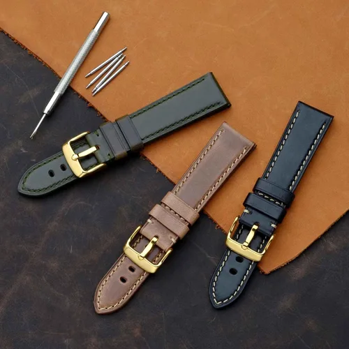 Miniatura 7 de BISONSTRAP Correa de reloj de cuero de 0.709 in, 0.748 in, 0.787 in, 0.827 in, 0.866 in, 0.906 in, 0.945 in, correas de reloj antiguas para hombres