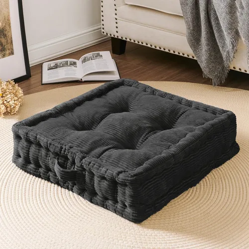 Miniatura 9 de Wellsin Almohadas cuadradas sólidas para el suelo para adultos y niños, cojín grande de meditación con espuma gruesa y funda de terciopelo lavable