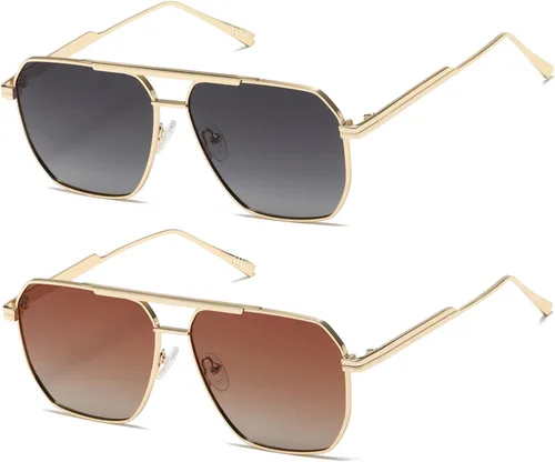 kimorn Polarized Sunglasses Womens Men Retro Oversized Square Vintage Fashion Shades Classic Large Metal Sun Glasses K1221