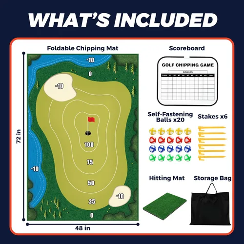 Miniatura 3 de TOY Life Chipping - Tapetes de práctica de golf, juego de golf, tapete de entrenamiento para interiores y exteriores, para adultos, familia, niños