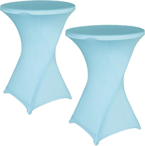 Miniatura 17 de Jeloris Paquete de 2 manteles redondos de elastano elástico de elastano de 32 x 43 pulgadas, color negro, para bodas, banquetes, eventos, fiestas