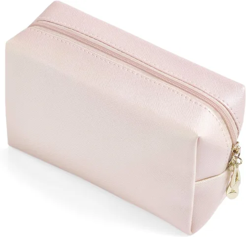 Miniatura 12 de Bolsa de cosméticos de piel sintética para mujer, bolsa de maquillaje minimalista para uso diario, bolsa de almacenamiento portátil, pequeña bolsa
