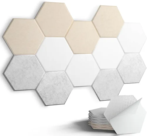 Miniatura 27 de Paneles acústicos, Magrowill, paquete de 12 paneles de pared insonorizados, paneles acústicos de alta densidad absorbentes de sonido