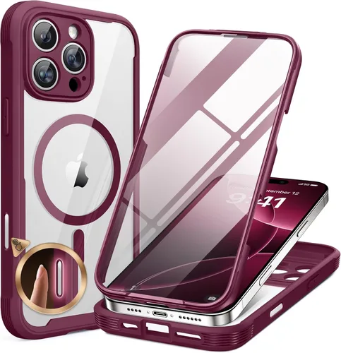 Miniatura 193 de Miracase Funda para iPhone 13 de 6.1 pulgadas, [sin burbujas] funda de teléfono de cuerpo completo con pantalla de vidrio completa integrada, sin