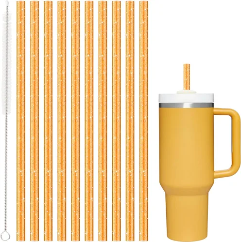 Miniatura 11 de Popote de repuesto para vaso Stanley Cup de 40 onzas y 30 onzas, paquete de 10 popotes de plástico reutilizables de 12.13 pulgadas de largo