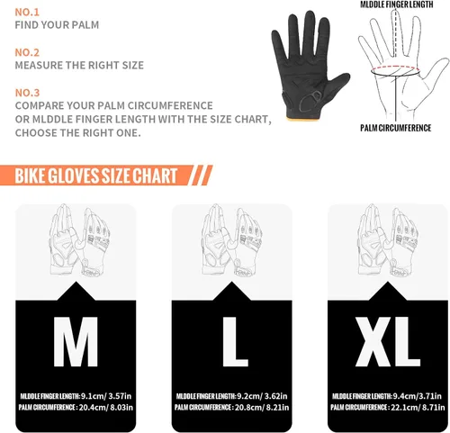 Miniatura 2 de Cycling Gloves for MenWomen-Full Finger Bicycle Gloves Anti-Slip Shock Absorbing Padded MTBRoad Biking Gloves