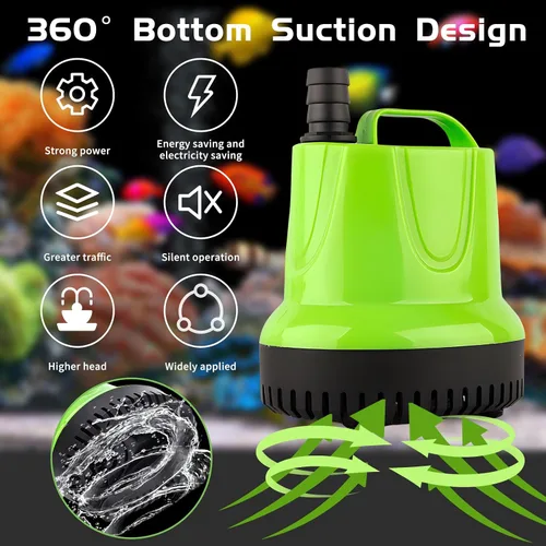 Miniatura 5 de Bomba de agua sumergible de 25 W para acuario, estanque, drenaje de piscina, tanque de peces, pequeña bomba de cambio de agua, mini bomba