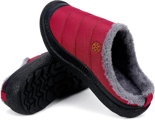 Miniatura 5 de Eagsouni - Pantuflas de casa para hombre con forro de piel para invierno