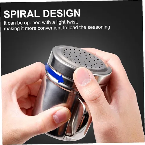 Miniatura 8 de DOITOOL Coctelera de acero inoxidable, 2 unidades, agitador de azúcar en polvo con asa, salero y pimentero con tapa para barbacoa, cocina