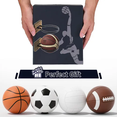 Miniatura 8 de Soporte de Pared para Baloncesto, Organizador de Exhibición y Almacenamiento de Pelotas para Baloncesto, Fútbol, Fútbol Americano, Voleibol