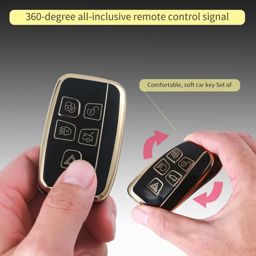 Miniatura 4 de Funda para llavero Land Rover, compatible con Range Rover Land Rover Discovery Jaguar, Negro