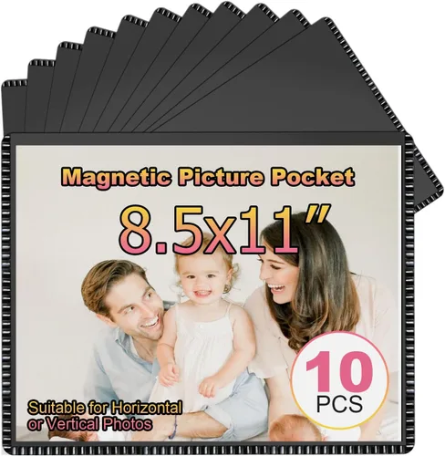 Miniatura 27 de Marco de Fotos Magnético Negro CHUNNIAO 4X6 para Refrigerador, Fundas de Imanes de Fotos Negro 4X6" 10PCS