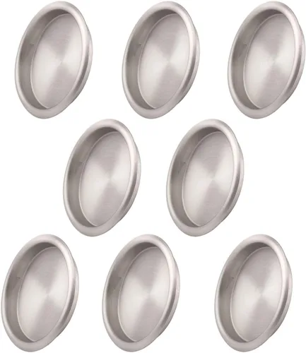 Miniatura 9 de Paquete de 14 tiradores de dedo para puerta de armario de bronce frotado con aceite - Tirador de dedo redondo de 2-1/8" para puerta corredera, Oil