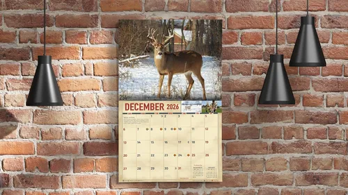 Miniatura 7 de Calendario de pared de venado cola blanca monstruo 2026, 16 meses, tamaño XL, 14x22, Calendario Big Buck Rack de The KING Company - Calendarios