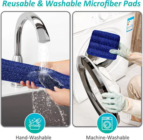 Miniatura 6 de Mopa con aerosol para limpieza de suelos, mopa de microfibra para pisos de madera TRAV-ROUND con 3 almohadillas lavables reutilizables, apta
